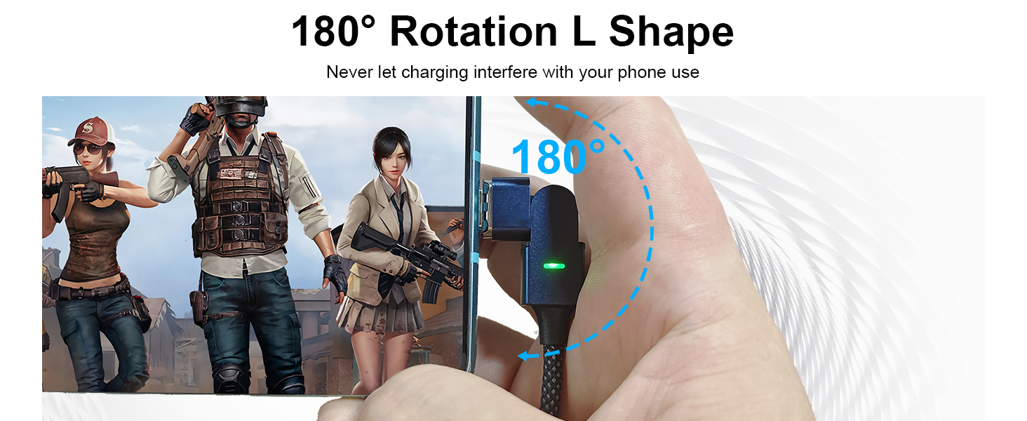 100W 180° Rotation Magnetic Charging Cable