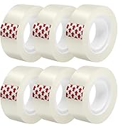 GIBIBU 6 Rolls Transparent Tape Refills, Clear Tape Dispenser Refill Rolls, Glossy Gift Wrap Tape...