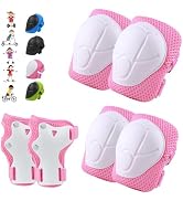 WayEee 6PCS Kids Protective Gear Set, Knee Pads for Kids 3-10 Years Old, Toddler Knee Pads and El...