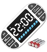 DOOMAY Digital Kitchen Visual Timer: 3.6'' Large LED Display, Magnetic, 3 Brightness, 4 Alarms an...