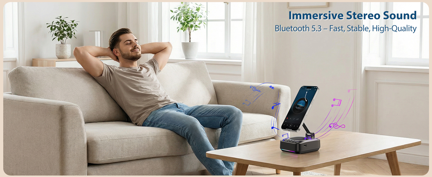 phone stand with bluetooth speaker