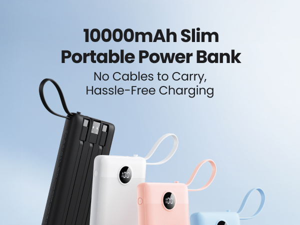 Coowisty CW1 10000mAh Slim Portable Power Bank-Black