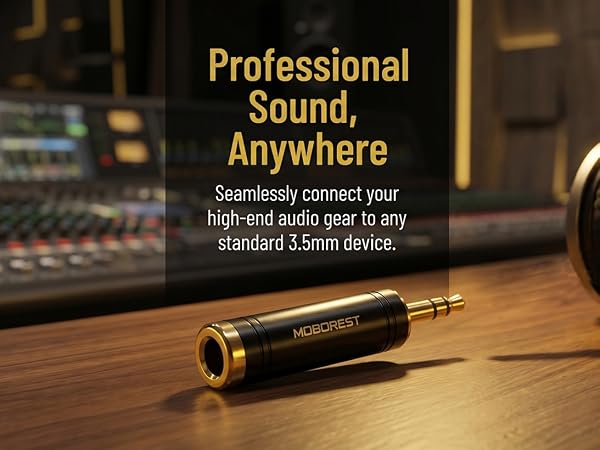 3.5mm to 1/4'' Stereo Audio Adapter, 3.5mm to 1/4'' (6.35mm) Headphone Adapter