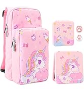 RHOTALL Pink Travel Bag for Nintendo Switch/Lite/OLED,Large Capacity Portable Carrying Case Compa...