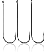 Dr.Fish 100 Pack Aberdeen Hooks Offset Hooks Live Bait Hooks Light Wire Fishing Hooks High Carbon...