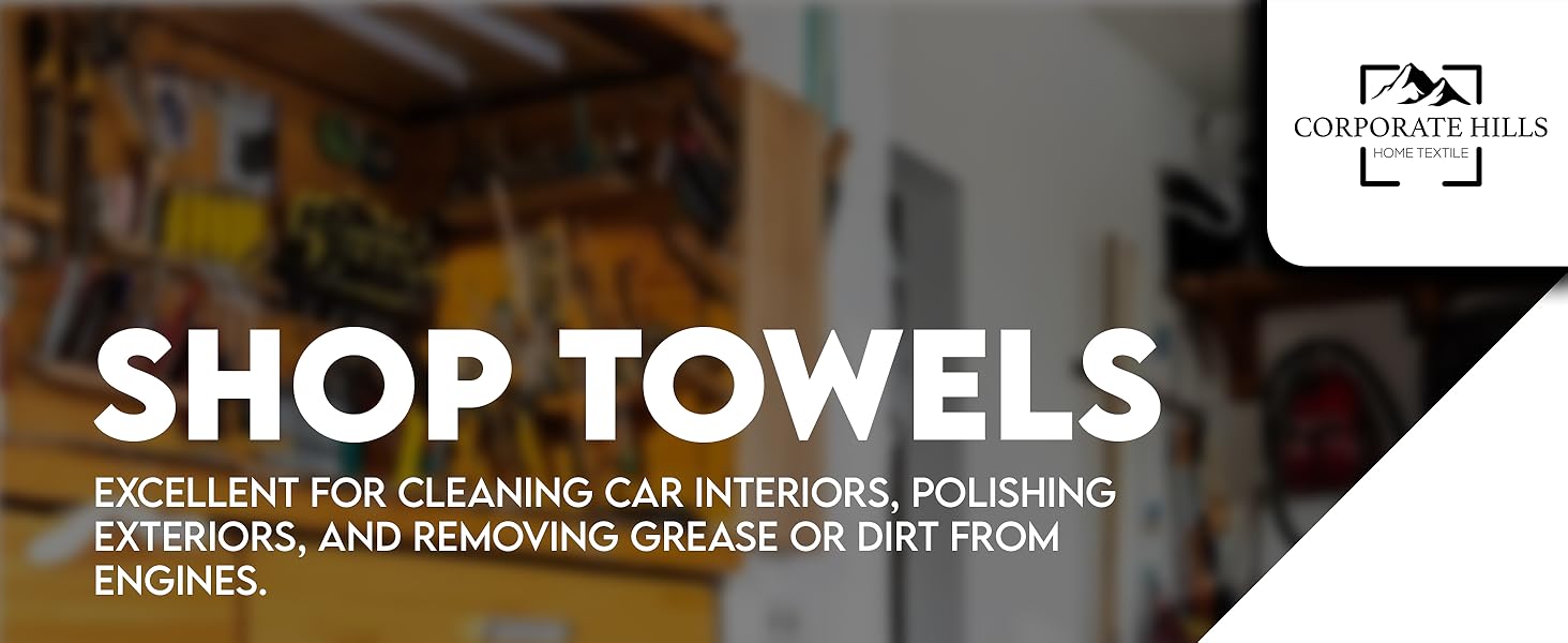 Shop towels, lint-free rags, absorbent cloths – reusable, durable, multi-purpose cleaning towels