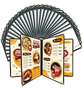 FLKQC Menu Covers 8.5 x 11 | Pack of 30 Restaurant Recipe Menu Covers Transparent Restaurant Menu...