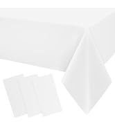 Smiry Disposable Table Cloth 3 Pack, 54 x 108 Inch Waterproof Plastic Tablecloth, Decorative Rect...