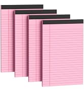 4 Pack Note Pads 5 x 8 Inch Pink Small Legal Pads 5 x 8 Colored Notepad 5 x 8 Micro Perforated Wr...