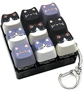 Keyboard Fidget Clicker Keychain, 9 Cat Keys Clicky Keyboards Fidgets for Adults, Stress Relief B...