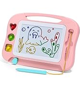 SGILE Magnetic Drawing Board for Kids, Colorful Erasable Doodle Board with Magnet Pen, Painting S...