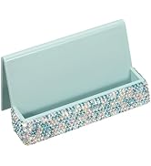 PATIKIL Business Card Holder for Desk, Rhinestone Business Card Holders Crystal Card Stand Organi...