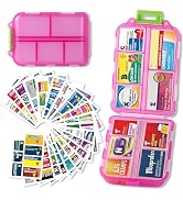 Pill Organizer with Medicine Labels Travel Daily Pill Container Mini Medication Organizer Storage...