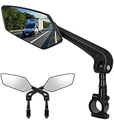 Bike Mirror, Bicycle Mirrors of Handlebars Rotate Rearview Glass Lens, Safe Cycling Bike Rear Vie...