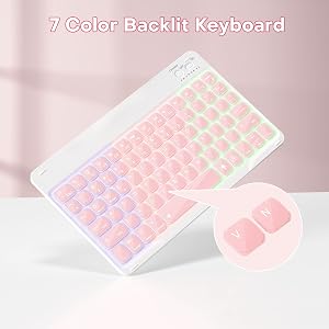 7-Color Backlit Wireless Detachable Keyboard