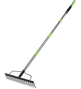 WORKPRO 65 Inch Bow Rake, 17 Tines Metal Head Rakes with High Strength Handle, Heavy Duty Garden ...