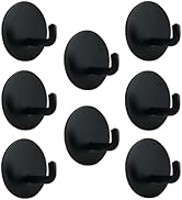 Black Adhesive Hooks - 8 Pack 15LB Heavy Duty Sticky Wall Hooks for Hanging, Waterproof & Oilproo...