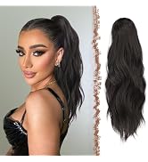 FESHFEN Ponytail Extensions, Long Claw Clip in Ponytail Hairpiece Synthetic Pony Tails Hair Piece...