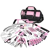 FASTPRO 267-Piece Pink Tool Set, Home Repairing Tool Kit with 13-Inch Wide Mouth Open Tool Bag, M...