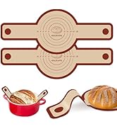 Silicone Bread Sling for Dutch Oven, 2 PCS Red Non-Stick & Reusable Bread Baking Mat with Extra L...