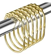 MENGJINGO 12PCS Wide Shower Curtain Hooks, Rust Proof Stainless Steel Shower Curtain Rings, Heavy...