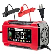 AIYONFEI 15A Battery Charger 12V/24V Smart Trickle Charger with 9-Stage, Battery Maintainer & Des...