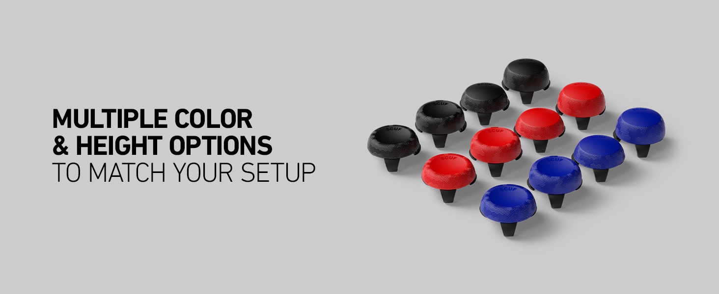 Black Thumbsticks, Red Thumbsticks, Blue Thumbsticks, Multiple Colour Options
