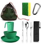 Scout Camping Mess Kit for 1 Person Boy Scout Dishes Set Girl Scout Mess Kit with Mesh Bag Reusab...