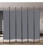 Room Divider-6 Panel Tall Room Dividers and Folding Privacy Screens, 6 Ft Indoor Divider Room Fab...
