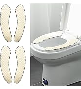 2Pairs Plush Warm Thick Padded Toilet Seat Cover Mat Non Slip Soft Toilet Seat Cushion Washable B...