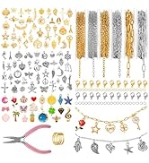 Zefy 18K Gold Silver Chain for Jewelry Making, 19.7ft 6 Rolls Stainless Steel Chains Bulk with 34...