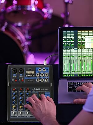 Pyle Professional Audio Mixer Sound Board Console System Interface