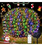 JMEXSUSS 320 LED Solar Net Lights Outdoor Waterproof, 9.8ft x 6.6ft Solar Bush Christmas Lights w...