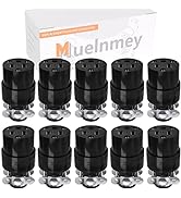 Muelnmey 10 PCS Extension Cord Ends Electrical Replacement Connector NEMA 5-15R 15A 125V Black Sh...