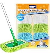 KEEPOW Reusable Microfiber Mop Pads Compatible with Swiffer Sweeper, Dry Sweeping Cloths, Washabl...