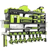 TUSPEU Power Tool Organizer Wall Mount,Heavy Duty Metal 4 Layer 8 Slots Drill Holder,Garage Cordl...