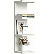 upsimples 4-Tier Floating Wall Shelf, White Wall Mounted Display and Storage Shelf, Decorative Sh...