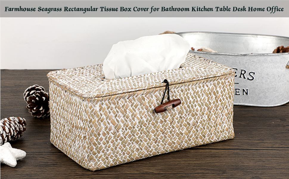 Rustic Rectangle Tissue Box Cover for Bathroom Vanity Desk Dresser Table Night Stand Bar!!!