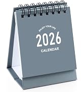 Mini Desk Calendar 2025-2026 - July 2025 to Dec 2026 Small Desktop Calendar Thick Paper Twin-Wire...