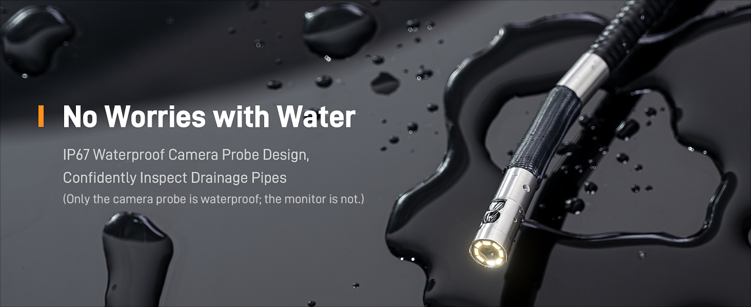 High Temperature Alarm Two-Way Articulating Borescope Mechanic Fiber Optic Snake Scope Camera