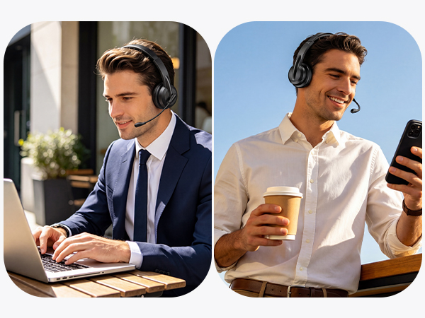 wireless headset with microphone for pc