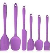 HFLYJPYW Spatulas Set of 6, Food Grade Silicone Spatulas Rubber Heat Resistant, Stainless Steel C...
