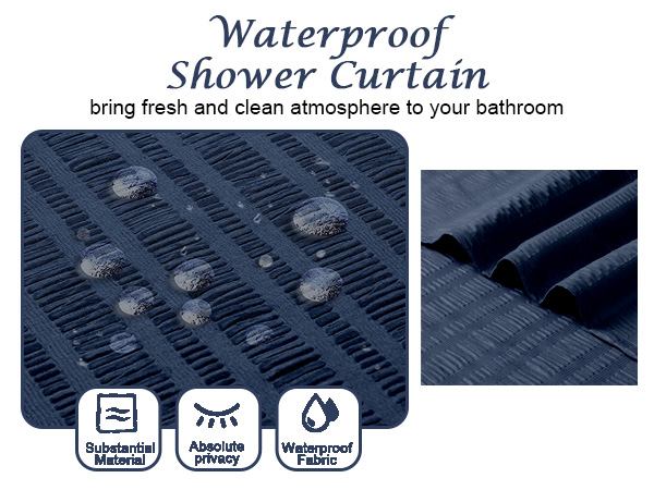 blue shower curtains