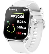 IMSVEPR Smart Watches for Men Built-in GPS with LED Flashlight Compass, Silver Gray