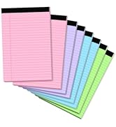 Note Pads 5x8, Narrow Ruled Legal Pad, Multicolor Small Notepads, 30 Sheet/notepad, 8 Pack Colore...
