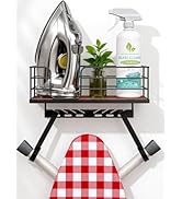 THYGIFTREE Ironing Board Hanger Wall Mount Adjustable Hooks Fits T & Y Shaped Boards, Iron Holder...