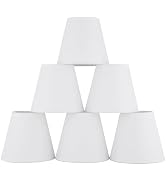 Ruiever 6pack Small Lampshades Clip On Bulb Fabric Lamp shade Bottom 5.9''x Top 3.54''xH 5.12'' f...