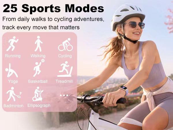 Fitness tracker with 25 sports modes for daily activities