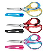 Kids Scissors Ages 8-12 for School, 7" Soft Comfort Grip, 3 Pack