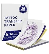 TATTMUSE Tattoo Transfer Paper, 35pcs A4 Size 8.26" x 11.69", Thermal Stencil Paper, 4 Layers Tra...